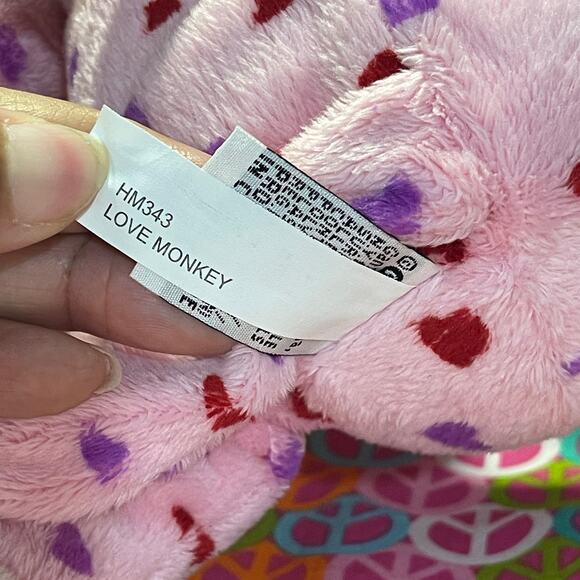 Webkinz Pink Love Monkey HM343 No Code Stuffed Plush Animal Pet - Picture 2 of 4